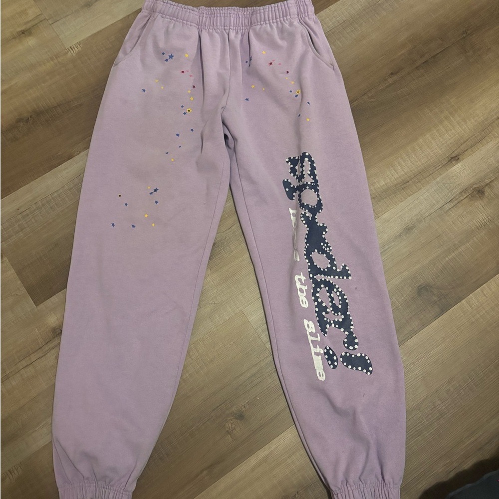 Kids Purple Sweatpants with Fun Print